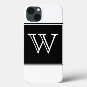 Zwart vierkant monogram Case-Mate iPhone case