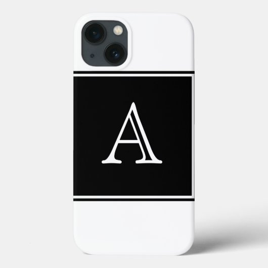 Zwart vierkant monogram Case-Mate iPhone case (Achterkant)