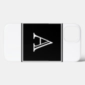 Zwart vierkant monogram Case-Mate iPhone case (Achterkant (horizontaal))