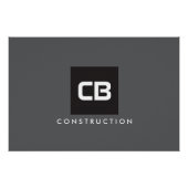 Zwart Vierkant Monogram Constructie Logo Donkergri Perfect Poster (Voorkant)