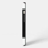 Zwart vierkant monogram iPhone hoesje (Linkerkant)
