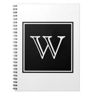 Zwart vierkant monogram Notitieboek