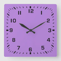 Zwart vierkant nummer Facebord op Lavender Paars