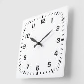 Zwart vierkant nummer Faceplate op White Vierkante Klok (Hoek)