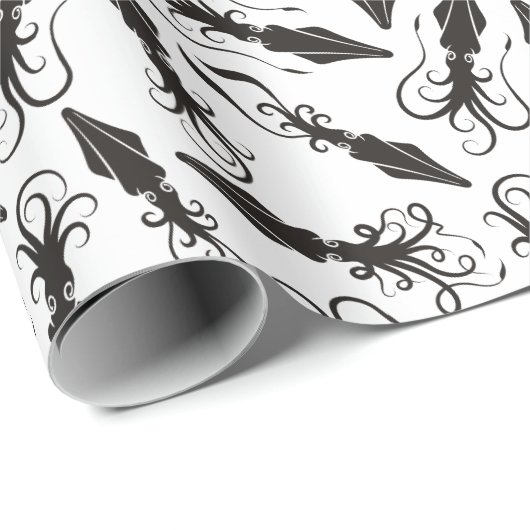 Zwart vierkant patroon cadeaupapier (Rol Hoek)
