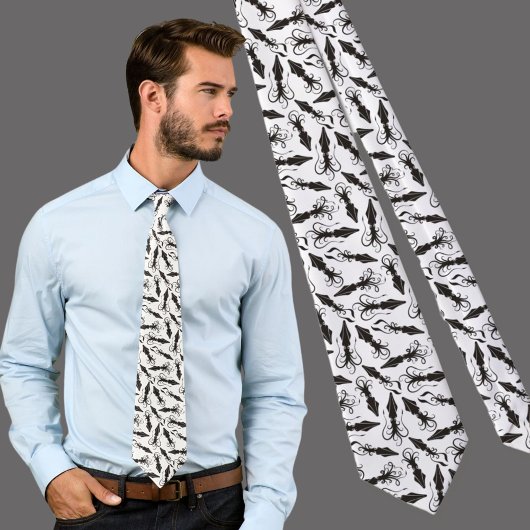 Zwart vierkant patroon stropdas