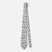 Zwart vierkant patroon stropdas (Voorkant)