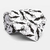 Zwart vierkant patroon stropdas (Opgerold)