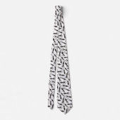 Zwart vierkant patroon stropdas (Achterkant)