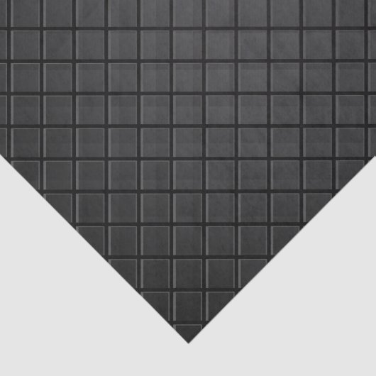 Zwart vierkant rasterpatroon tissuepapier (Detail)