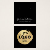 Zwart vierkant Rugwitte achterkaart - witte draagk Vierkante Visitekaartjes (Voorkant /achterkant)