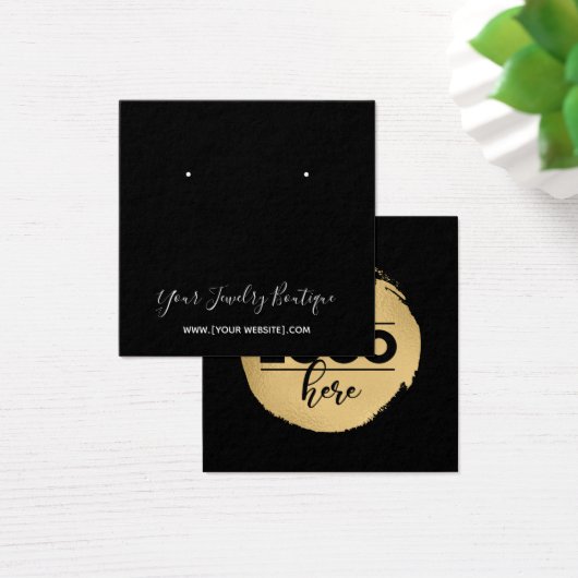 Zwart vierkant Rugwitte achterkaart - witte draagk Vierkante Visitekaartjes (Bureau)