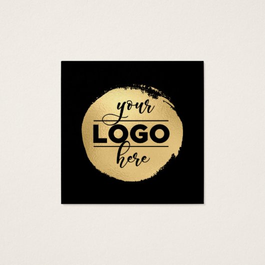 Zwart vierkant Rugwitte achterkaart - witte draagk Vierkante Visitekaartjes (Achterkant)