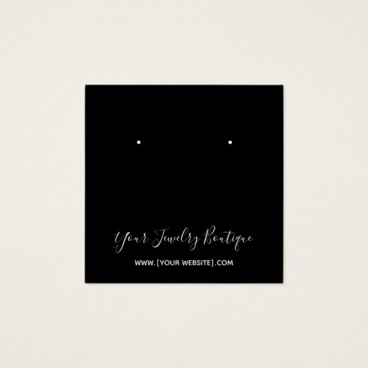 Zwart vierkant Rugwitte achterkaart - witte draagk Vierkante Visitekaartjes (Voorkant)