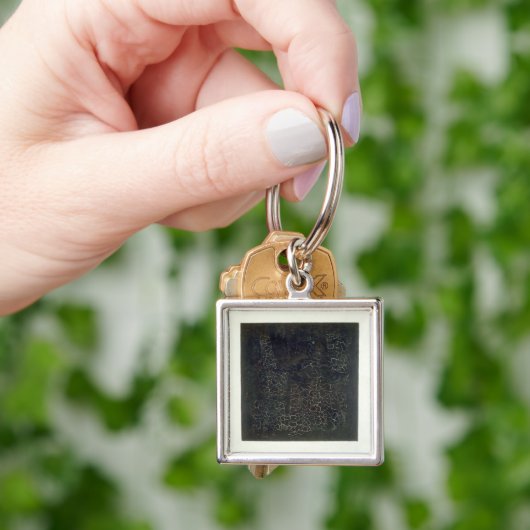 Zwart vierkant sleutelhanger (Hand)