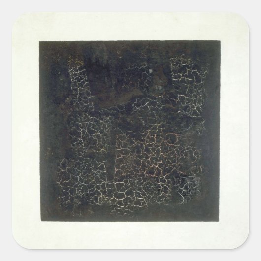 Zwart vierkant vierkante sticker (Voorkant)