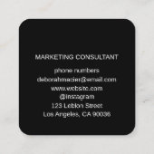 Zwart Vierkante Visitekaartjes met Bedrijf Logo (Achterkant)