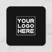 Zwart Vierkante Visitekaartjes met Bedrijf Logo (Voorkant)