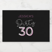 Zwart Vies Dertig Custom Mini Champagne Labels Sparkling Wijnetiket (Enkel label)