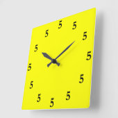 Zwart vijf klok ergens op geel (Hoek)