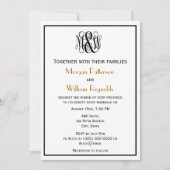 Zwart Vine Script Monogram B&G DIY BG Bruiloft Kaart (Voorkant)