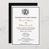 Zwart Vine Script Monogram B&G DIY BG Bruiloft Kaart (Voorkant / Achterkant)