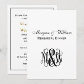 Zwart Vine Script Monogram B&G DIY BG Repetitie Kaart (Voorkant / Achterkant)