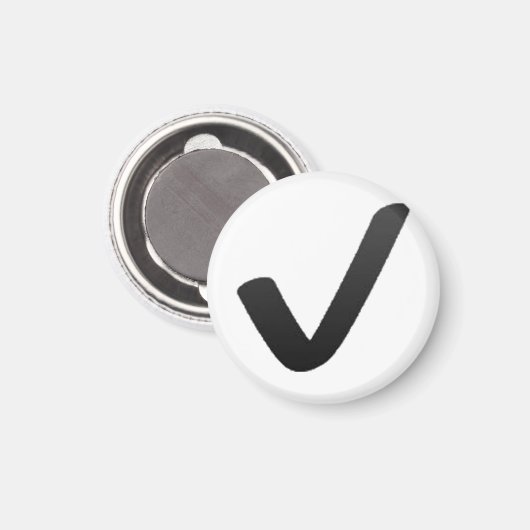 Zwart vinkje - Emoji Magneet (Voorkant / Achterkant)