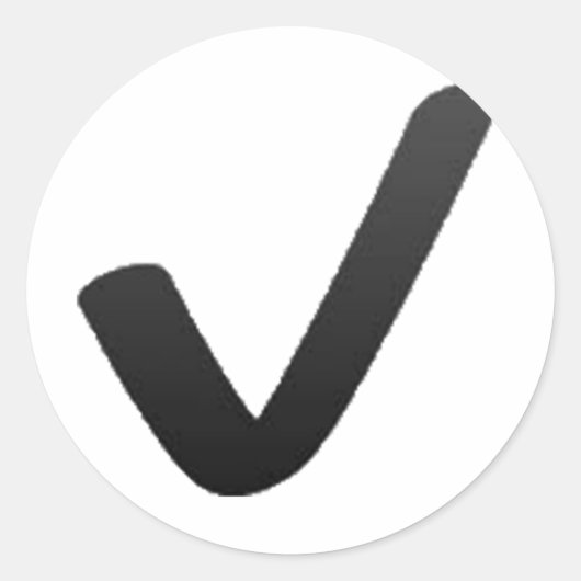 Zwart vinkje - Emoji Ronde Sticker (Voorkant)