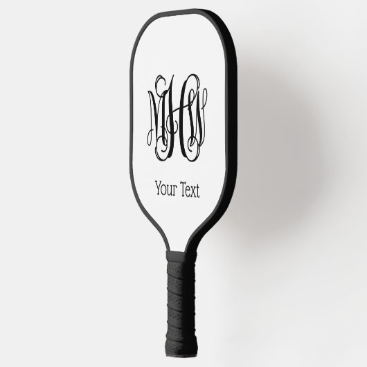 Zwart vinscript monogram DIY BG Pickleball Paddle (Links)
