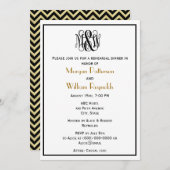 Zwart vinscript monogram DIY BG repesal Chev Kaart (Voorkant / Achterkant)