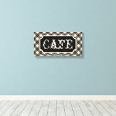 Zwart vintage cafébord wandkunst canvas afdruk (Insitu (Houten vloer))