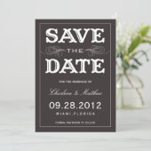 ZWART VINTAGE | SAVE THE DATE AANKONDIGING (Staand voorkant)