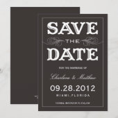 ZWART VINTAGE | SAVE THE DATE AANKONDIGING (Voorkant / Achterkant)