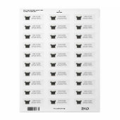 Zwart vintage schrijfmachine retouradres Label (Full Sheet)