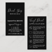 Zwart Vinyl Care Guide Gepersonaliseerde Hand-getr Visitekaartje (Voorkant / Achterkant)