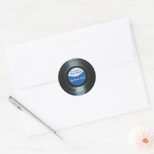 Zwart Vinyl Music Record Label Stickers Blauw (Envelop)