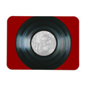 Zwart Vinyl Record Effect Custom Photo Magnet Magneet (Horizontaal)