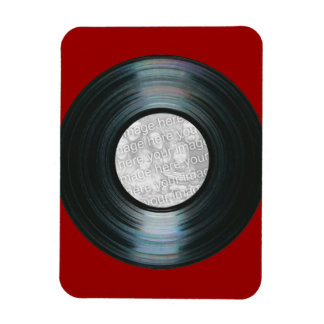 Zwart Vinyl Record Effect Custom Photo Magnet Magneet