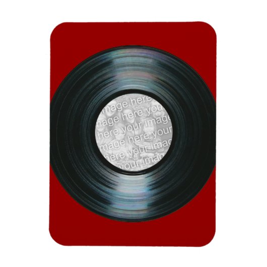 Zwart Vinyl Record Effect Custom Photo Magnet Magneet (Verticaal)