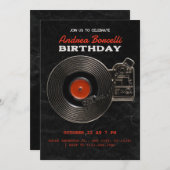 Zwart Vinyl Record  Kaart (Voorkant / Achterkant)