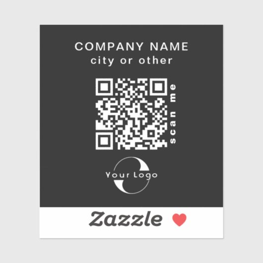 Zwart Vinyl vierkant Zakelijk QR-code Waterfles Sticker (Vel)