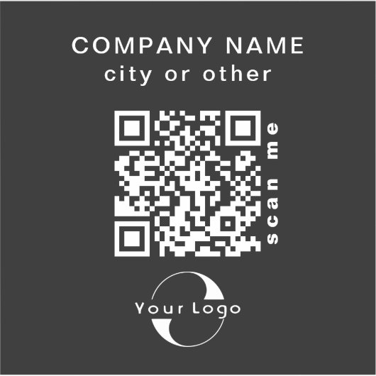 Zwart Vinyl vierkant Zakelijk QR-code Waterfles Sticker (Voorkant)