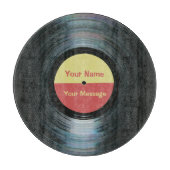 Zwart vinylmuzieksnijvlak snijplank (Voorkant)