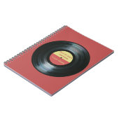 Zwart vinylrecordeffect - Dagen van vinyllaptop Notitieboek (Linkerzijde)