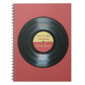 Zwart vinylrecordeffect - Dagen van vinyllaptop Notitieboek (Voorkant)