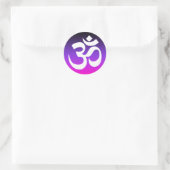 Zwart violet en warm roze ombre om symbool ronde sticker (Tas)