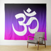 Zwart violet en warm roze ombre om symbool wandkleed (In Situ (horizontaal))
