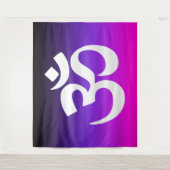 Zwart violet en warm roze ombre om symbool wandkleed (Voorkant)