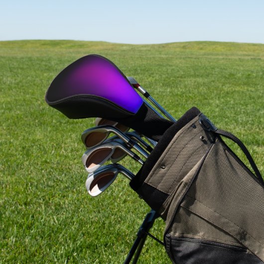 Zwart Violet gradiëntgloed Golfheadcover (Insitu)